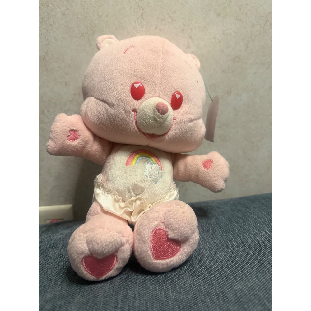 Care Bears Cubs Cheer Cub Pink Plush Baby Rainbow Diaper 2004 Play Along 8 inch